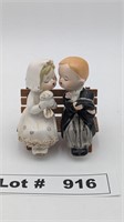 KISSING BRIDE AND GROOM SALT AND PEPPER SHAKERS