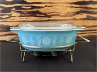 Pyrex Turquoise White Lace Medallion