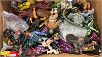 Box of assorted action figures