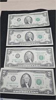 4- 1976 2 dollar bills