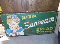 Vintage embossed Sunbeam bread advertising sign