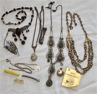 Vintage Necklaces, Barrettes, Pins