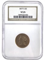 1877-S $5 Gold Half Eagle NGC VF25