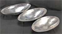 (3)Vintage Silver Footed Serving Bowl Set