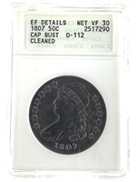 1807 Capped Bust Half Dollar ANACS XF Details
