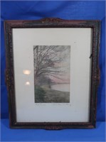 Antique "Oak Curves" signed Wallace Nutting