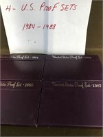 4 US MINT PROOF SETS 1984-1989