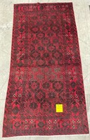 BALUCHI HAND KNOTTED WOOL ACCENT RUG, 7' X 3'4"