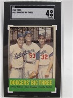 1963 TOPPS #412 DODGERS BIG THREE 4 VG EX SGC CARD