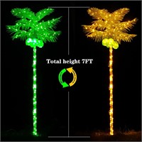Palm Tree Lights for Outside Patio, Metal Artific