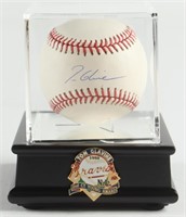 Autographed Tom Glavine OML Baseball Display