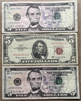 (4) Blue 1$ Silver Cert. & (2) 2017 Star Notes