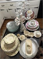 Vintage Dishes and Candleholders