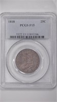 1818 Capped Bust Quarter PCGS F15