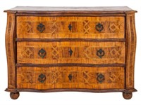 Baroque Style Parquetry Chest of Three Drawers