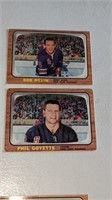 1966 67 Topps Hockey #27 & 28