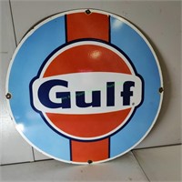 Porcelain Gulf Gasoline Sign