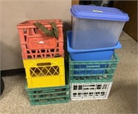 Crates and plastic containers