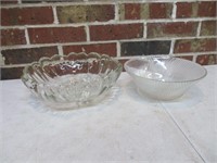 2 Glass Fruit Bowls