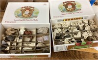 2 cigar boxes of rock specimens