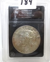 1924-S Peace silver dollar