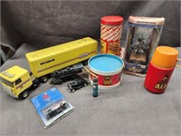 Toys and more. Ryder Truck, Alf Thermos, Hulk