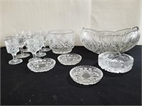 Group of crystal pieces box lot