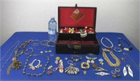 Jewelry Box Full Of Costume Jewelry: Rings,