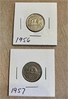 1956 & 1957 5 CENT