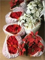 7 large artificial poinsettias very realistic