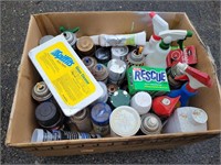 Large Box of Assorted Shop Sprays/Chemicals