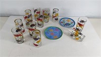 Vintage Libbey Colored Fish Glasses and More