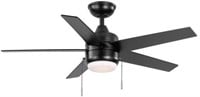 Mena 44in Black Ceiling Fan Reversible Blades