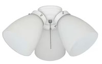 2x 3-light White Ceiling Fan Shades Led Light Kits