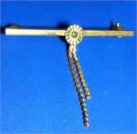Vintage Ribbon Awareness Gold Tone Pin Lapel