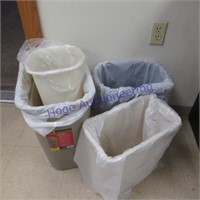 5 misc garbage cans