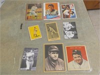 Lot of 9 Babe Ruth Baseball Cards