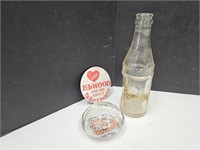 Vintage Coca Cola Soda Water Bottle & Elwood  ADV.
