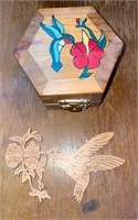 Vintage Wooden Trinket Box &