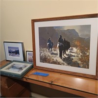 B411 Cowboy painting Blaine + 3 pictures