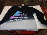 NEW SZ MED LONG SLEEVE CORVETTE T-SHIRT