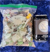 Ziploc bag of sea glass. See pics