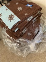 BROWN & BLUE WINTER FLANNEL SHEETS Q OR K?