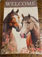 12 x 18 Double Sided Garden Flag Horses flowers