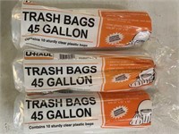 Three New Packs of 45 Gal. Trash Bags
