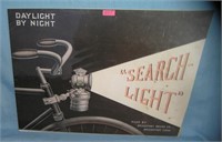 Bicycle search light retro style advertising sign