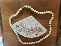 Porcelain Jewlery Holder & Pearls **