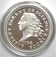 1792 Silver Disme Proof  Replica Coin 2 OZ SILVER