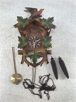 Vintage Wooden Clock With Weights