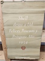 Large 1954 Shell Calendar From? Each Month Show A